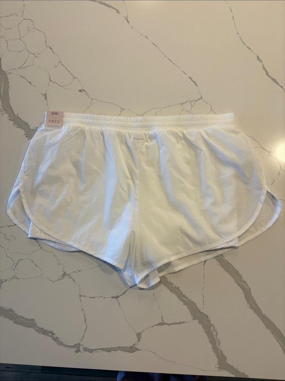Victoria Secret Sport Shorts with Built in Biker Shorts ~ XL ~ White